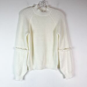 Belle By Belldini NWOT Women's Braided Detail Mock Neck Long Sleeve Sweater M